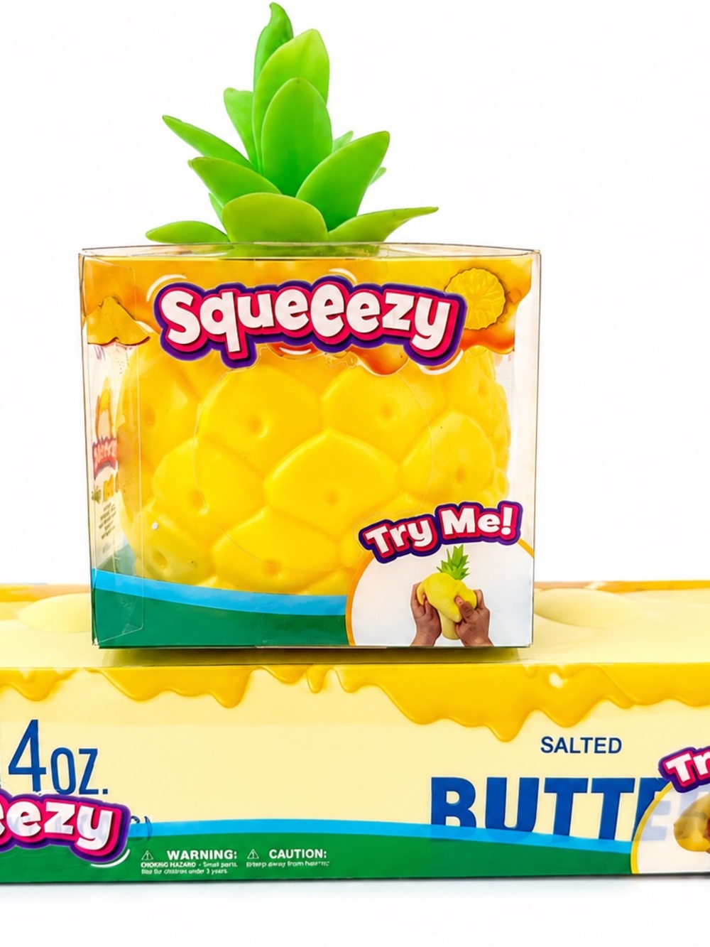 Squeeezy Pineapple Squishy Sensory Fidget Toy New in Package